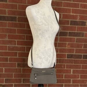 Baggallini Nylon/Polyester Small Gray Crossbody Bag